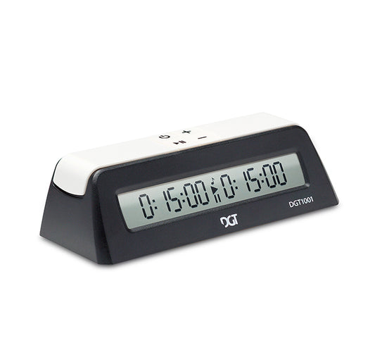 DGT 1001 Black chess clock side view