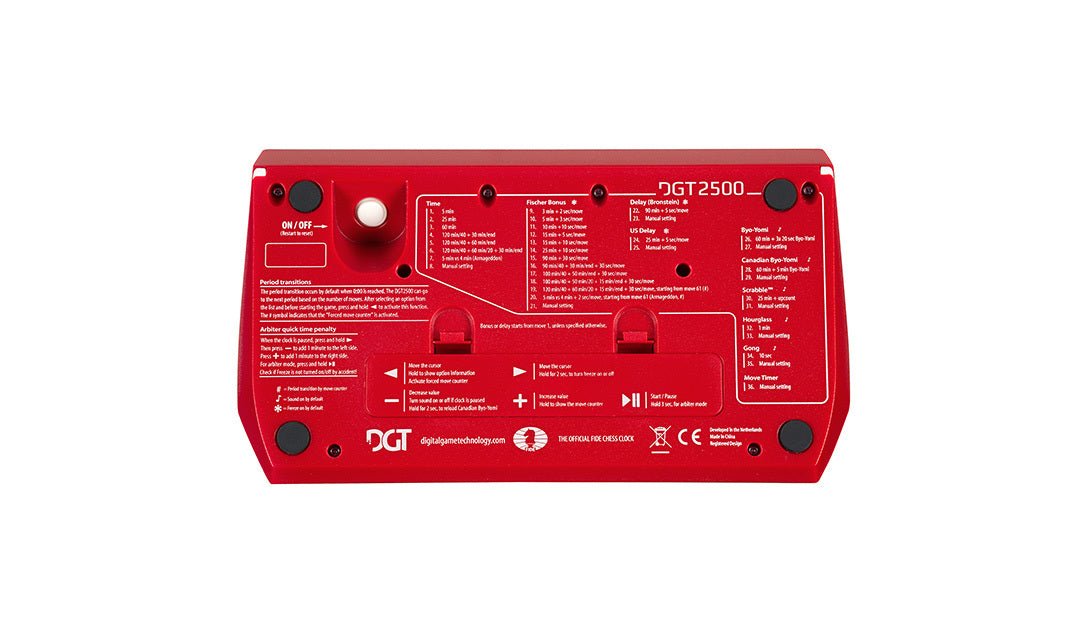 DGT 2500 Official FIDE Chess Clock - DGT Chess Mauritius