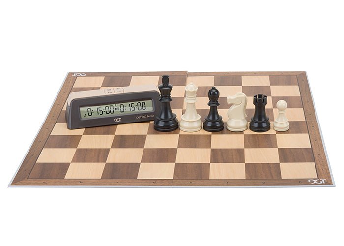 DGT Chess Starter Box Brown — Board, Pieces & Clock - DGT Chess Mauritius